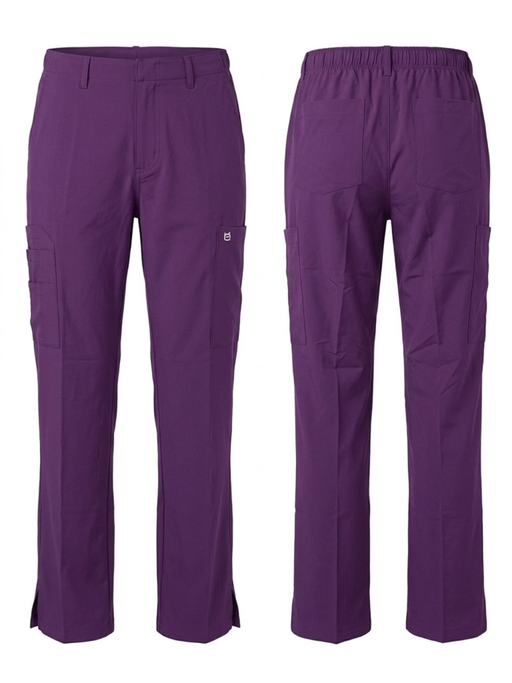 Women’s Purple Cargo Scrub Pants with Utility Pockets - Picture 1 of 5